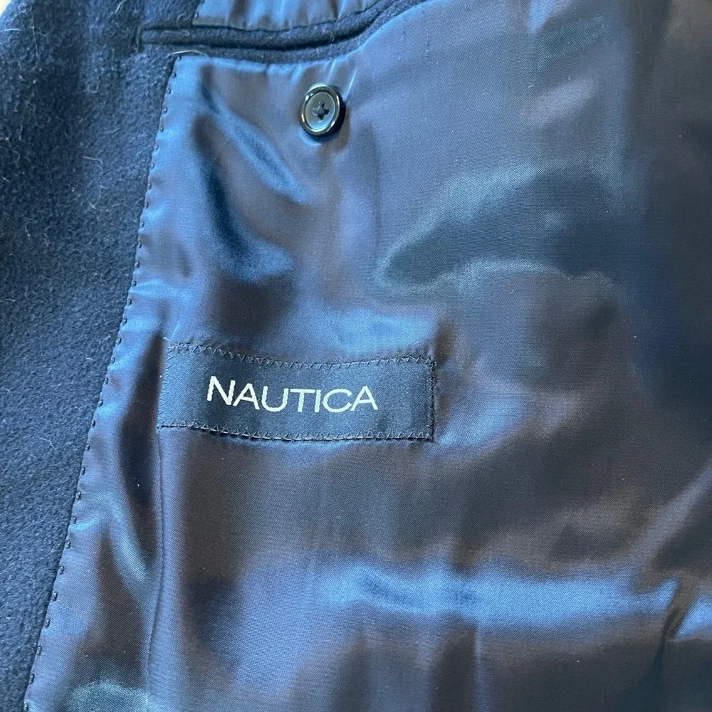 Nautica Mens Navy Blue Two Button Blazer Jacket 46R Regular‎ Fit Classic Career